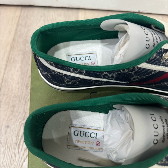 New Gucci Tennis 1977 Denim GG Logo Supreme Sneaker Shoes Size US Size 13 - Picture 5 of 10
